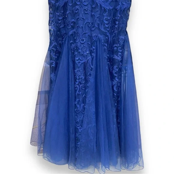 Camille La Vie Beaded Sweetheart Mermaid Dress with Godets Size 8 - Picture 5 of 8